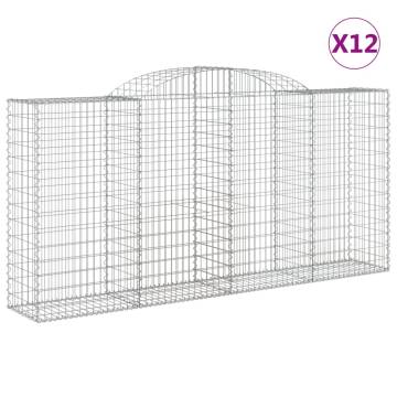 Arched Gabion Baskets - 12 pcs Premium Galvanised Iron