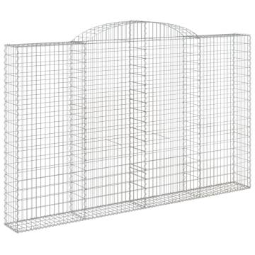 Arched Gabion Baskets 8 pcs - Galvanised Iron Garden Barriers