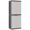 Outdoor Storage Cabinet Grey & Black - 65x37x165 cm PP