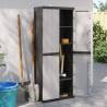 Outdoor Storage Cabinet Grey & Black - 65x37x165 cm PP