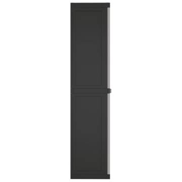 Outdoor Storage Cabinet Grey & Black - 65x37x165 cm PP