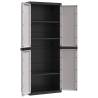 Outdoor Storage Cabinet Grey & Black - 65x37x165 cm PP