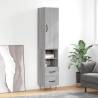 Highboard Grey Sonoma 34.5x34x180 cm Engineered Wood Colour grey sonoma Quantity in Package 1 Model 2 drawers 2 shelves 