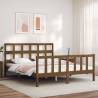 Bed Frame with Headboard Honey Brown King Size Solid Wood Colour honey brown Size 150 x 200 cm 