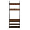 Clothes Rack with Shoe Storage - Brown Oak 70x40x184 cm