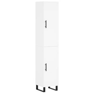 Stylish Highboard White 34.5x34x180 cm - Hipomarket