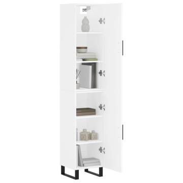 Stylish Highboard White 34.5x34x180 cm - Hipomarket