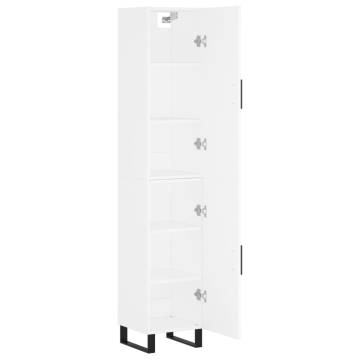 Stylish Highboard White 34.5x34x180 cm - Hipomarket