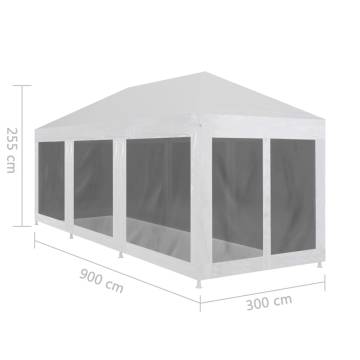 Party Tent with 8 Mesh Sidewalls 9x3m - Outdoor Events