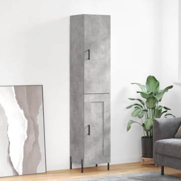 Highboard Concrete Grey 34.5x34x180 cm - Stylish Storage