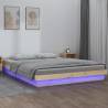 LED Bed Frame 200x200 cm Solid Wood Colour natural Size 200 x 200 cm 