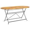 Elegant Acacia Wood Garden Table - 160x85 cm Folding Design