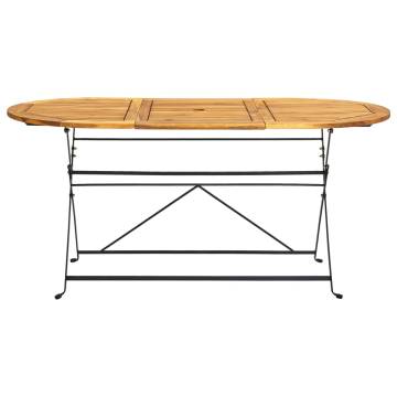 Elegant Acacia Wood Garden Table - 160x85 cm Folding Design