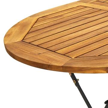 Elegant Acacia Wood Garden Table - 160x85 cm Folding Design