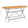 Elegant Acacia Wood Garden Table - 160x85 cm Folding Design