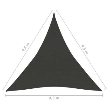 Sunshade Sail 4.5x4.5m - Anthracite HDPE | HipoMarket