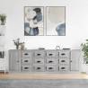 Sideboards 3 pcs Grey Sonoma Engineered Wood Colour grey sonoma Quantity in Package 3 