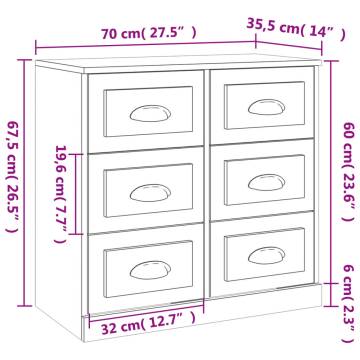 3 pcs Grey Sonoma Engineered Wood Sideboards | HipoMarket