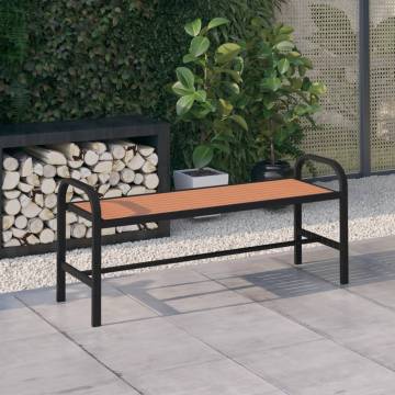 Garden Bench 124.5 cm Steel & WPC - Brown and Black | HiPo Market