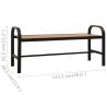 Garden Bench 124.5 cm Steel & WPC - Brown and Black | HiPo Market