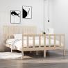 Bed Frame Solid Wood 140x190 cm Colour natural Size 140 x 190 cm 