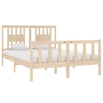 Solid Wood Bed Frame 140x190 cm - Classic & Durable