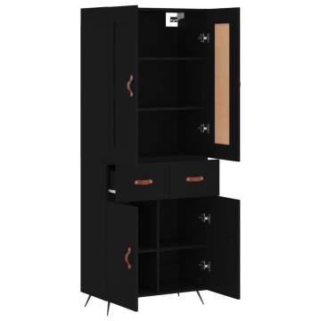 Stylish Highboard Black 69.5x34x180 cm - Hipomarket UK