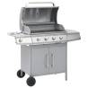 Gas Barbecue Grill 4+1 Cooking Zone Silver Stainless Steel Colour silver Number of 1 