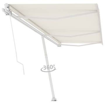 Cream Freestanding Manual Retractable Awning 600x300 cm