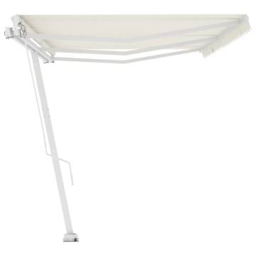 Cream Freestanding Manual Retractable Awning 600x300 cm