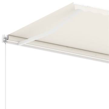 Cream Freestanding Manual Retractable Awning 600x300 cm