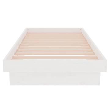 White Solid Wood Bed Frame 75x190 cm - Small Single