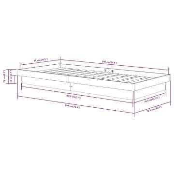 White Solid Wood Bed Frame 75x190 cm - Small Single