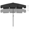 Beach Umbrella Black 200x125 cm - UV Protection & Tilt Function