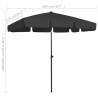 Beach Umbrella Black 200x125 cm - UV Protection & Tilt Function