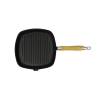 Cast Iron Grill Pan with Wooden Handle - 20x20 cm