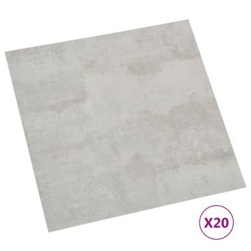 Self-Adhesive PVC Flooring Planks - Light Grey - 20 pcs