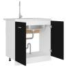 Sink Bottom Cabinet Black 80x46x81.5 cm | Durable Storage Solution