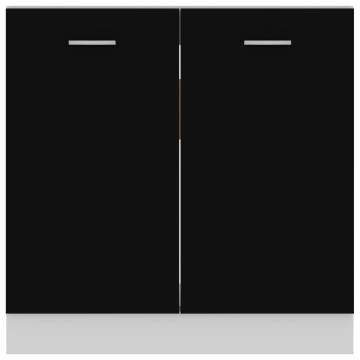 Sink Bottom Cabinet Black 80x46x81.5 cm | Durable Storage Solution