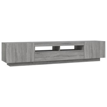 2 Piece LED TV Cabinet Set - Grey Sonoma Wood | HipoMarket