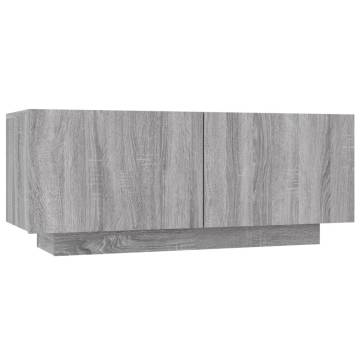 2 Piece LED TV Cabinet Set - Grey Sonoma Wood | HipoMarket