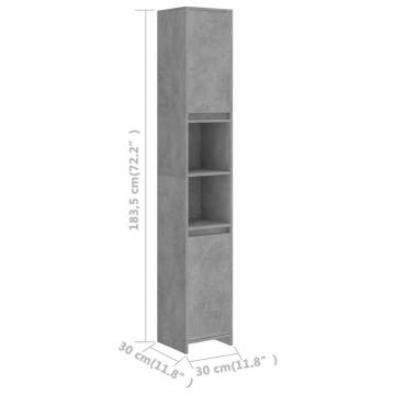 Concrete Grey Bathroom Cabinet - 30x30x183.5 cm | Hipo Market