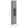 Concrete Grey Bathroom Cabinet - 30x30x183.5 cm | Hipo Market