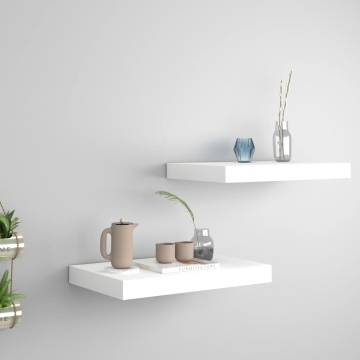 Floating Wall Shelves 2 pcs White - Stylish Home Decor