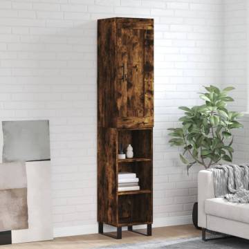 Stylish Highboard in Smoked Oak - 34.5x34x180 cm