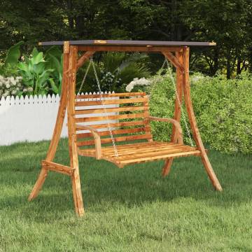 Swing Frame with Anthracite Roof - Bent Wood Teak Finish