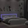 Bed Frame with Headboard and LED White 180x200 cm Super King Size Colour white Size 180 x 200 cm 