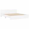 Super King Size Bed Frame with LED Headboard - White 180x200 cm