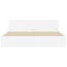 Super King Size Bed Frame with LED Headboard - White 180x200 cm