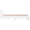 Super King Size Bed Frame with LED Headboard - White 180x200 cm